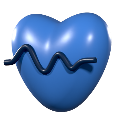 Heartbeat 3D Icon 3D Graphic