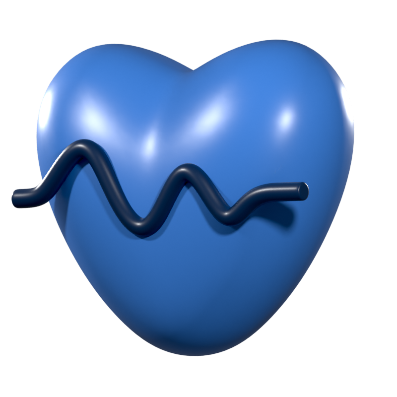 Heartbeat 3D Icon 3D Graphic