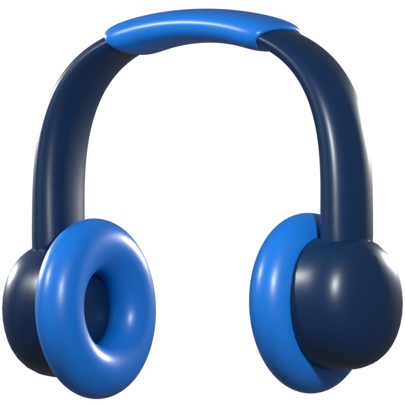 Icono 3D de los auriculares 3D Graphic