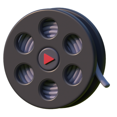 Film Reel Roll 3D Icon 3D Graphic