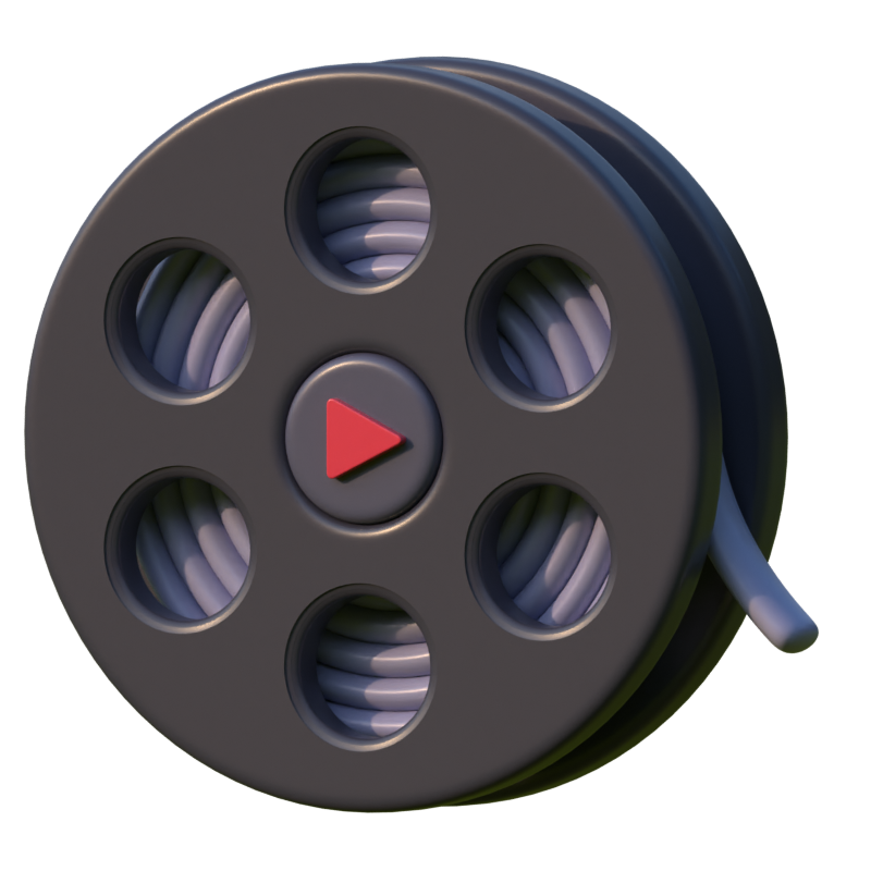 Film Reel Roll 3D Icon 3D Graphic