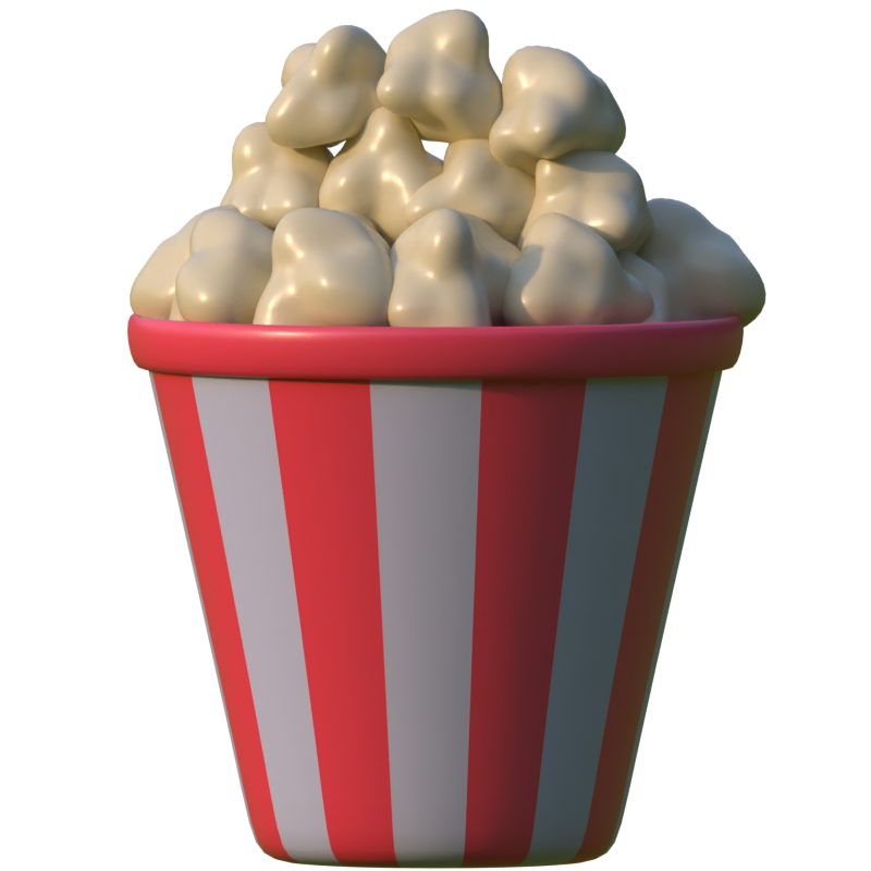 Ícone Popcorn 3D 3D Graphic