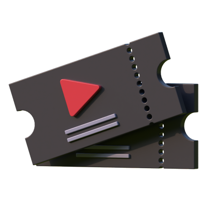 Cinema Ticket 3D Icon 3D Graphic