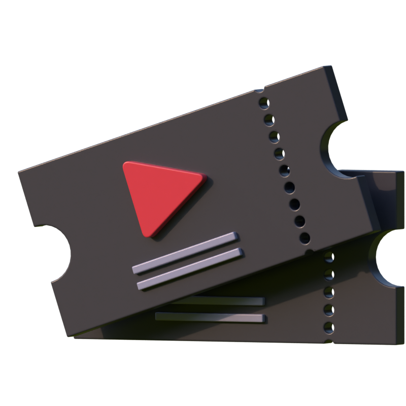 Cinema Ticket 3D Icon 3D Graphic