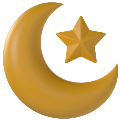 Crescent Moon 3D Icon 3D Graphic