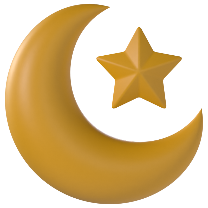 Crescent Moon 3D Icon 3D Graphic