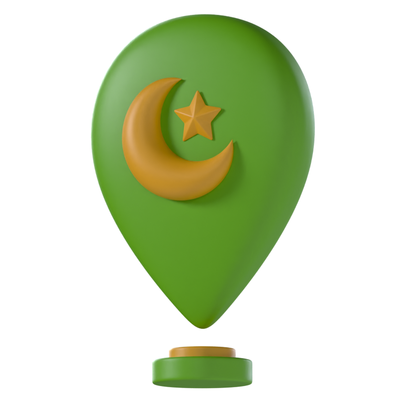 Moschee Standort 3D Icon