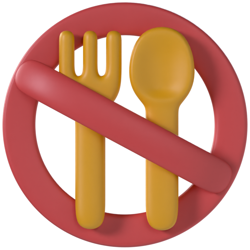 No Eat 3D-Symbol