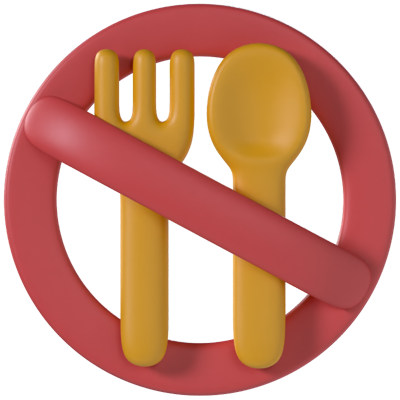 No Eat 3D-Symbol 3D Graphic