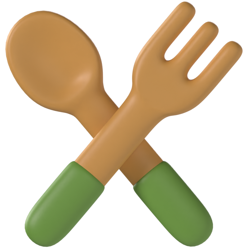 Spoon And Fork 3D Icon