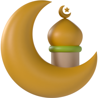 Crescent Moon And Mosque 3D Icon 3D Graphic