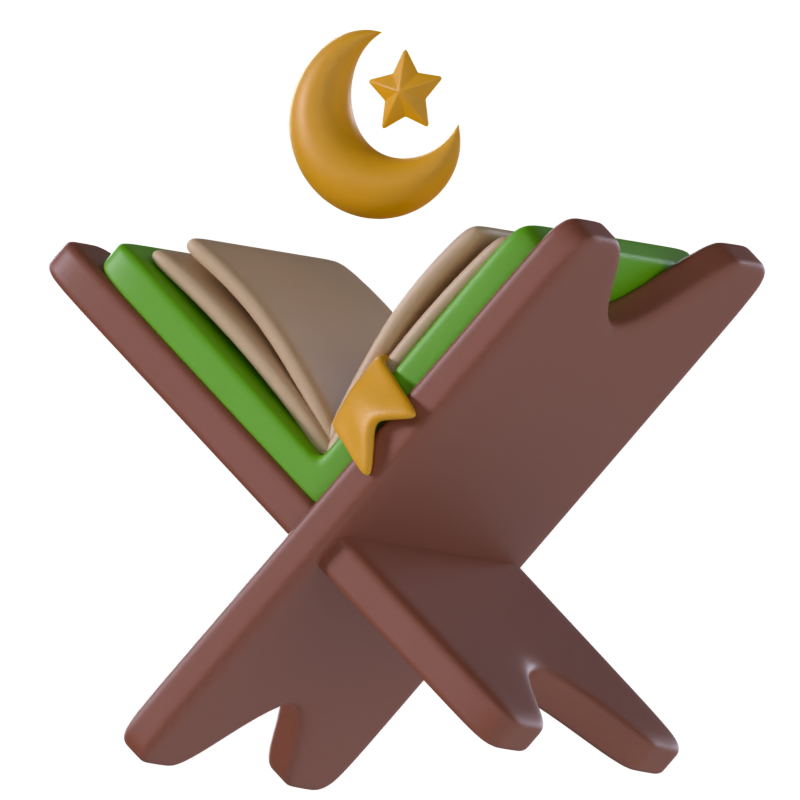 Koran lesen 3D-Symbol 3D Graphic