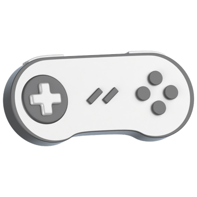 Retro Gamepad 3D-Symbol 3D Graphic