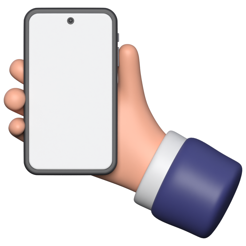 Right Hand Holding Smartphone 3D Icon