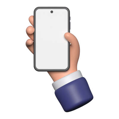 One Hand Holding Smartphone 3D Icon 3D Graphic