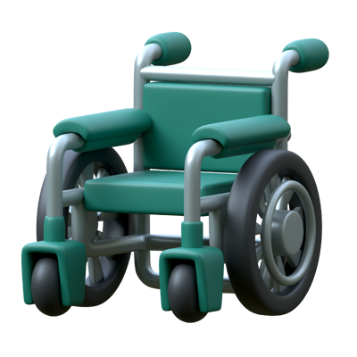 Wheel Chair 3D Icon 3D Graphic