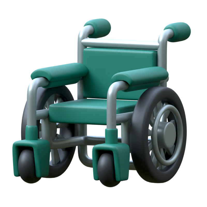 Wheel Chair 3D Icon 3D Graphic