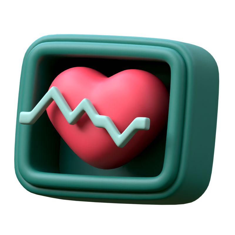 Electrocardiograma Icono 3D