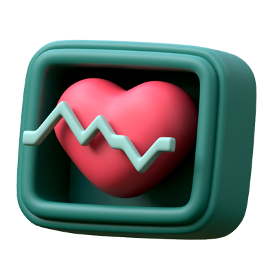 Electrocardiograma Icono 3D 3D Graphic