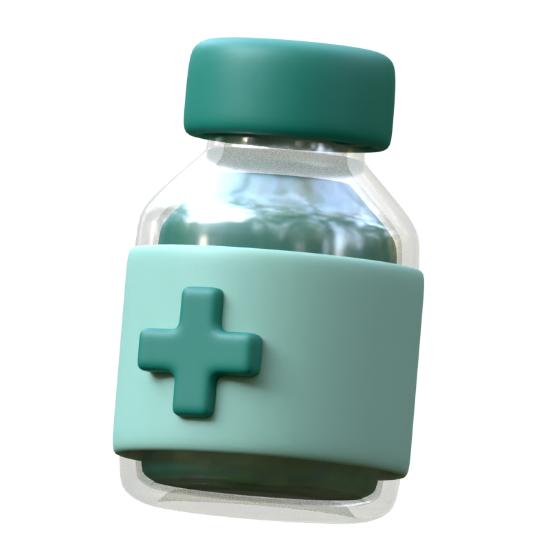 Vaccine Bottle 3D Icon