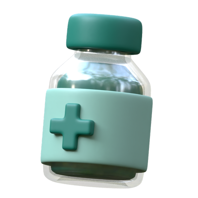 Vaccine Bottle 3D Icon 3D Graphic