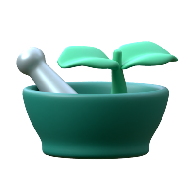 Herbal Bowl 3D Icon 3D Graphic