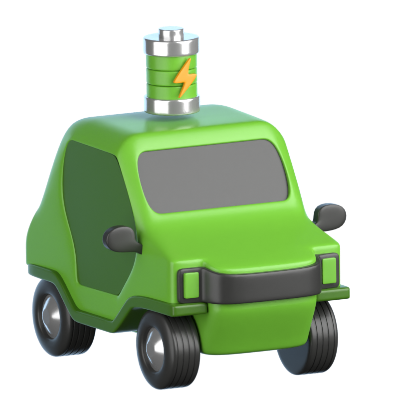 Electric Car 3D Icon