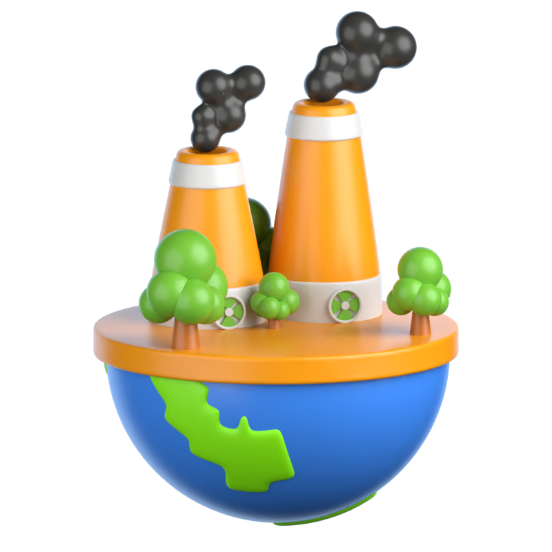 Geothermal Energy 3D Icon