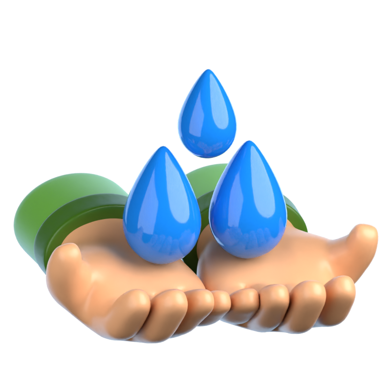 Wasser sparen 3D-Symbol 3D Graphic