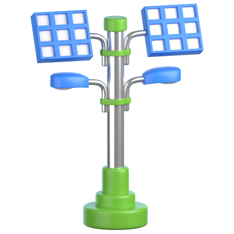 Solar Street Light 3D Icon