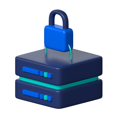 Database Lock 3D Icon 3D Graphic