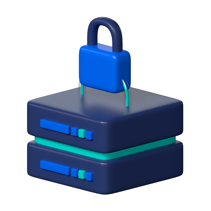 Database Lock 3D Icon 3D Graphic