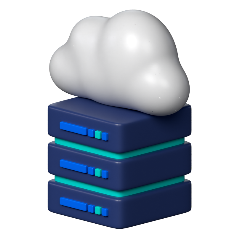 Cloud Database 3D Icon