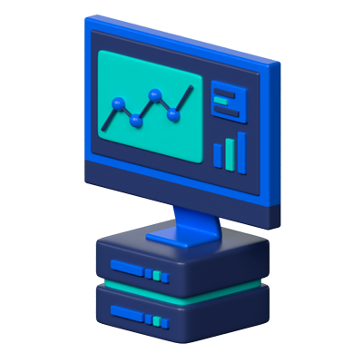 Ícone 3D de visualização de dados 3D Graphic