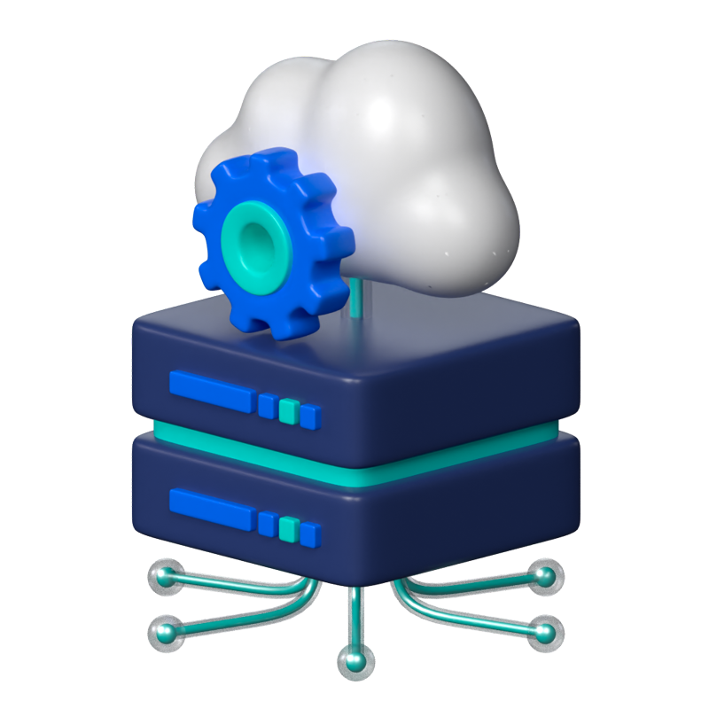 Cloud Server Management 3D Icon 3D Graphic