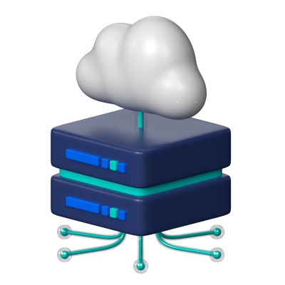 Cloud Data Server 3D Icon 3D Graphic