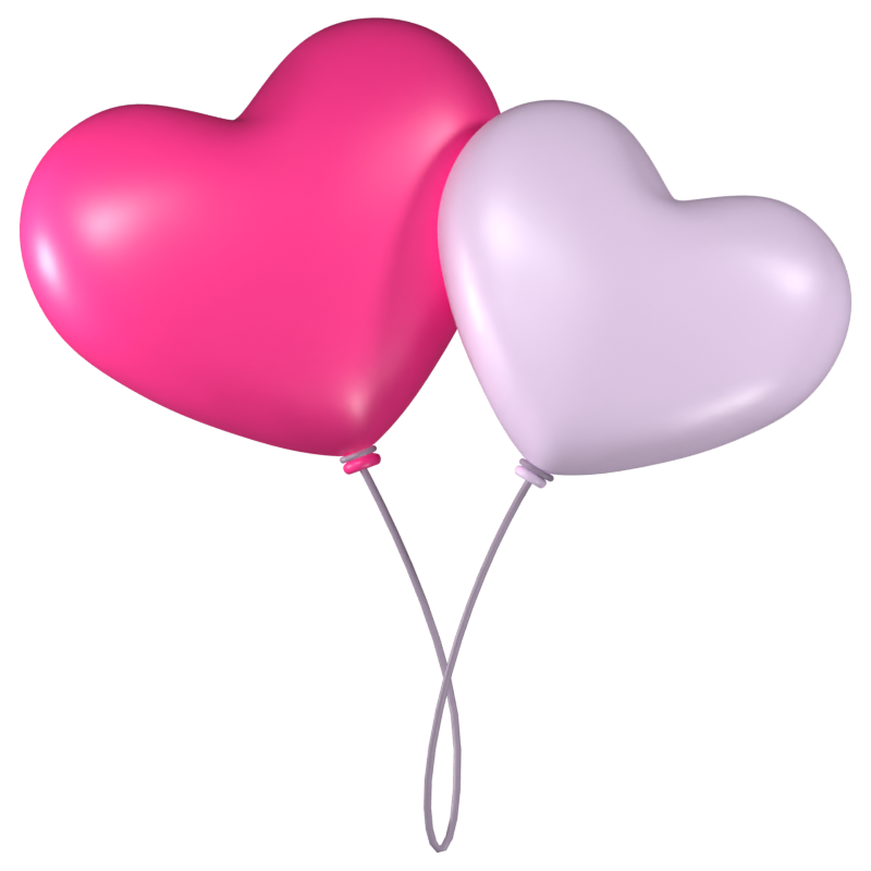 Heart Balloons 3D Icon