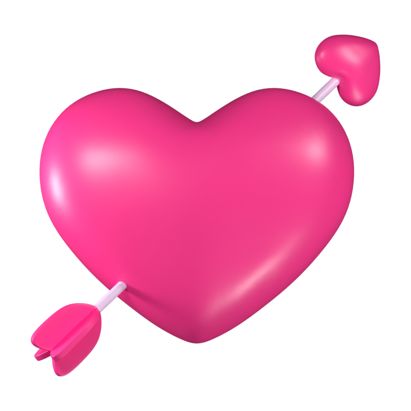 Cupid Arrow Heart 3D Icon 3D Graphic