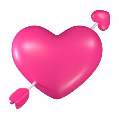 Cupid Arrow Heart 3D Icon 3D Graphic