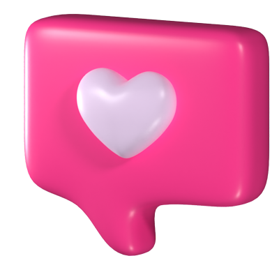 Love Chat 3D Icon 3D Graphic