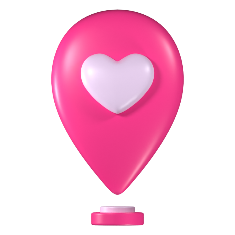 Love Location 3D Icon 3D Graphic