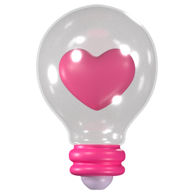 Love Bulb 3D Icon 3D Graphic