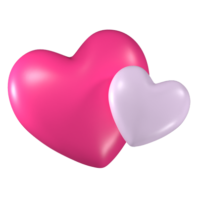 Double Heart 3D Icon 3D Graphic