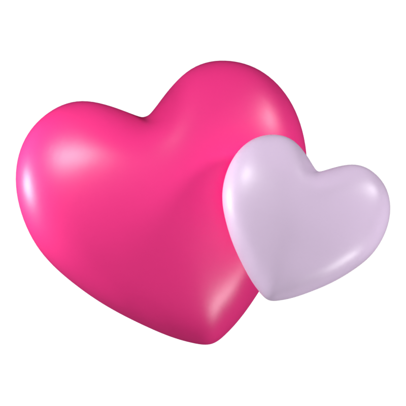 Double Heart 3D Icon