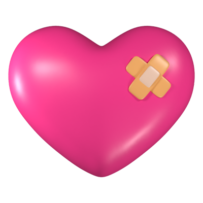 Love Heart With Bandage 3D Icon 3D Graphic