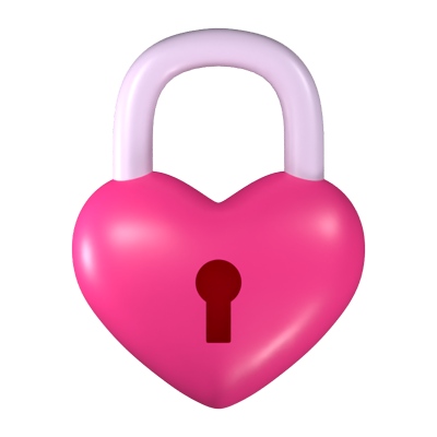 Love Padlock 3D Icon 3D Graphic