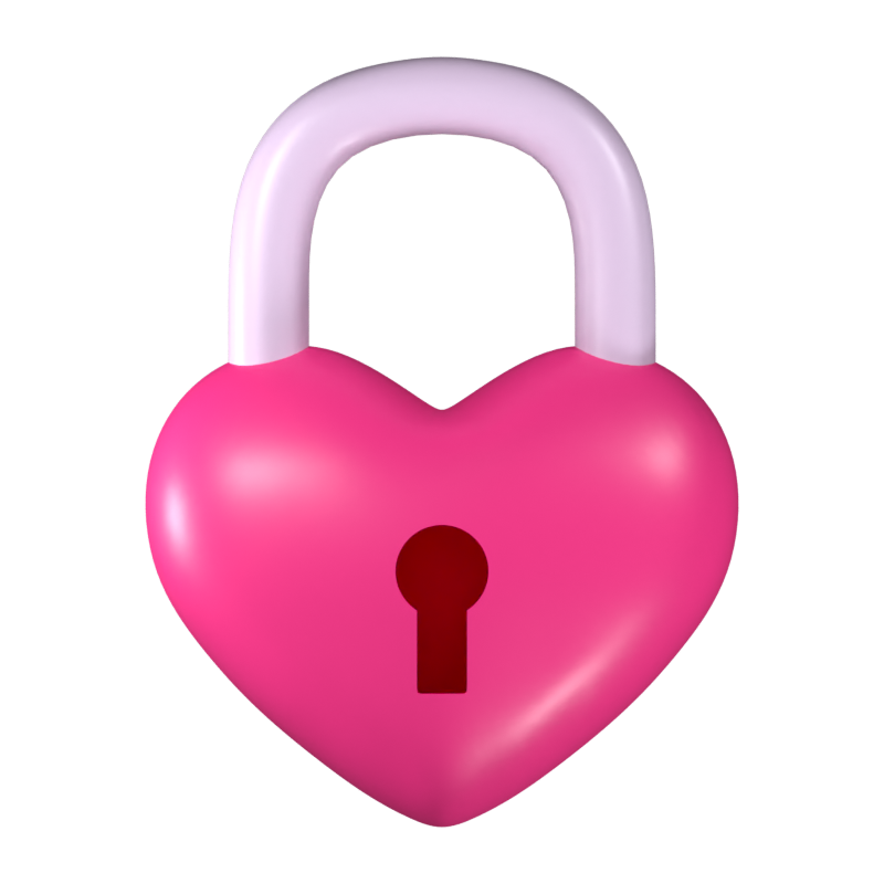 Love Padlock 3D Icon 3D Graphic