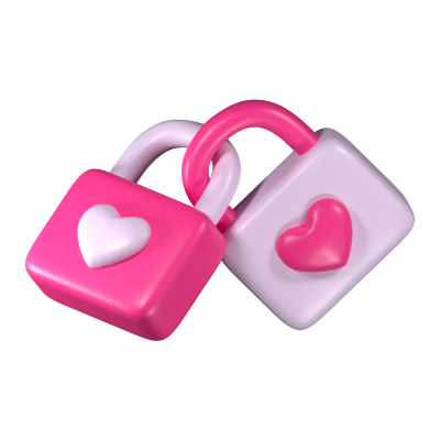 candados de amor icono 3d 3D Graphic