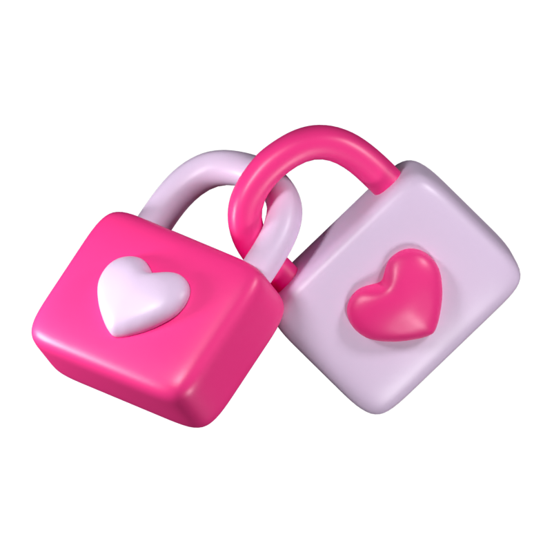 Love Padlocks 3D Icon