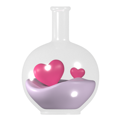 Love Potion Glass Bottle 3D Icon 3D Graphic